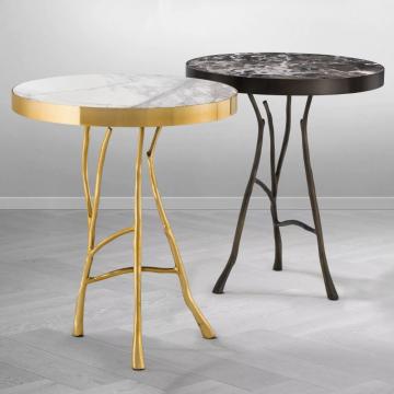 Eichholtz Side Table Veritas - Gold Finish | White Marble Top
