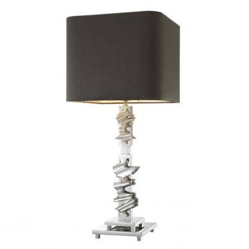 Table Lamp Abruzzo with Grey Velvet Shade