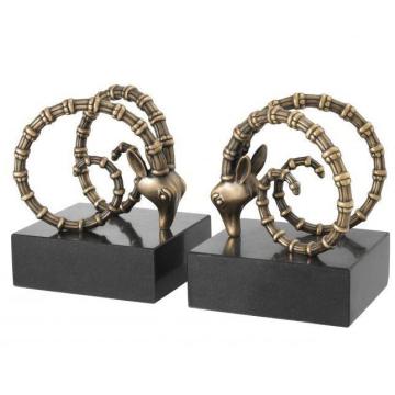 Bookend Ibex Set Of 2 - Vintage Brass Finish