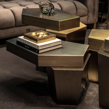 Low Calabasas Coffee Table in Brushed Brass