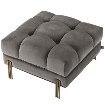 Sienna Velvet Stool - Grey