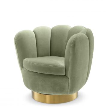 Swivel Chair Mirage in Green Velvet