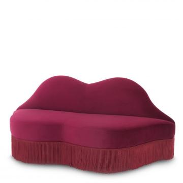The Kiss Sofa in Red Velvet