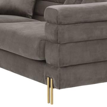 York Sofa in Grey Velvet