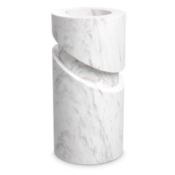 Object Angelica honed white marble