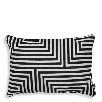 Rectangular Spray Cushion in Black & White