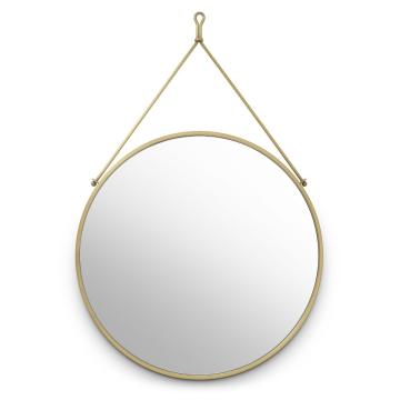 Morongo Round Mirror in Brushed Brass