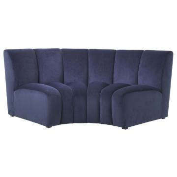 Lando Modular Sofa in Blue Velvet - Corner