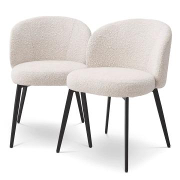 Lloyd Dining Chairs in  Bouclé cream Set of 2