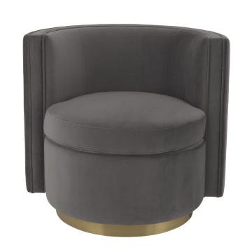 Amanda Swivel Chair in Grey Velvet