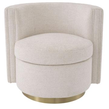 Amanda Swivel Chair in Off-White