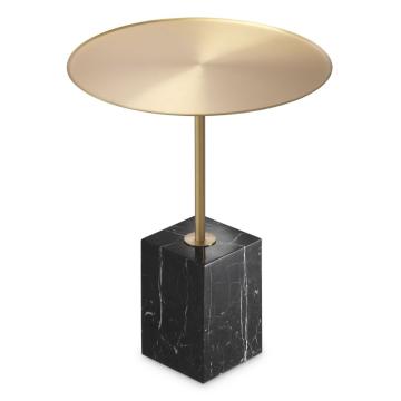 Cole Side Table in Black Marble