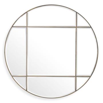 Round Beaumont Mirror in Brass