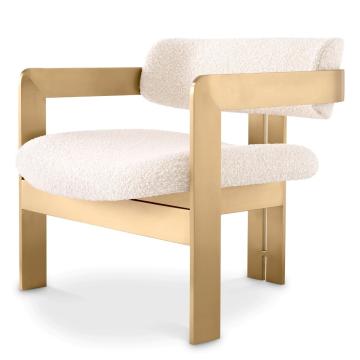 Chair Donato Boucle Cream and Brass