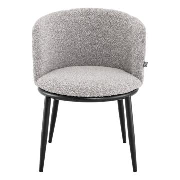 Fimore Dining Chair Set of 2 in Boucle Grey