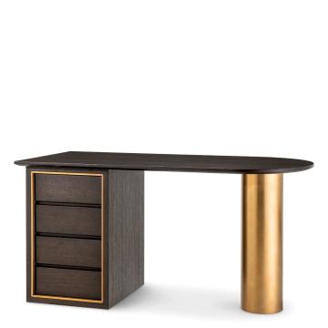 Desk Del Rio Dark Oak and Brass Finish