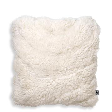 Wool Mix Fluffy Cushion Andres in Ivory - Small