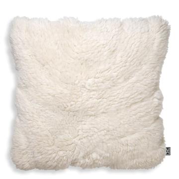 Wool Mix Fluffy Cushion Andres in Ivory - Large 