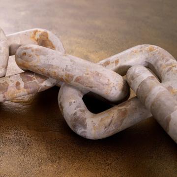 Marble Chain Link Sculpture Décor Brown