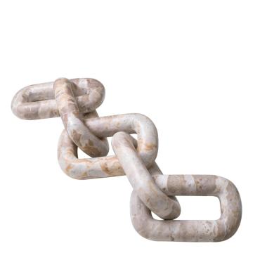 Marble Chain Link Sculpture D√©cor Brown