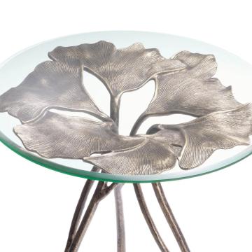 Vintage Brass & Glass Side Table Poseidon 