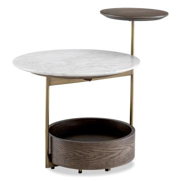 Side Table Faye Marble & Brushed Brass Finish