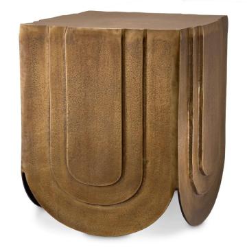 Side Table Gubbio in Antique Brass Finish