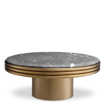 Coffee Table Claremore Round in Brushed Brass Finish