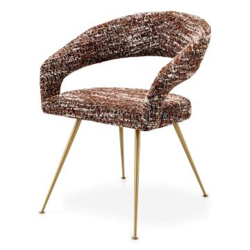 Dining Chair Bravo in Bouclé Sonata Red