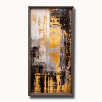 Abstract Art Print in Black, Grey and Gold - Sumptuous Shards by Paul Duncan