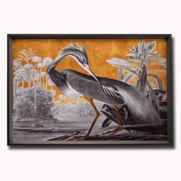 Louisiana Heron Luxe - Framed Print 77 x 52cms