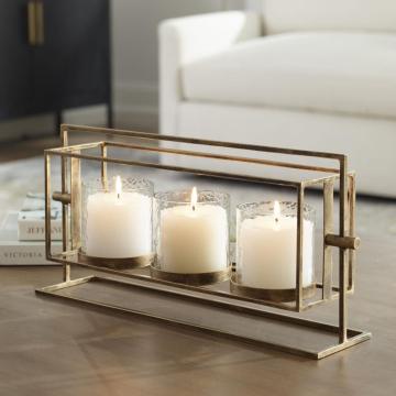  Wenman Gold Triple Candleholder