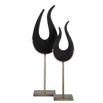 Black Flame Sculptures, Set of 2