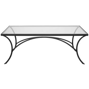  Alayna Black Metal & Glass Coffee Table