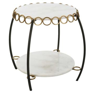 Chainlink White Marble Side Table
