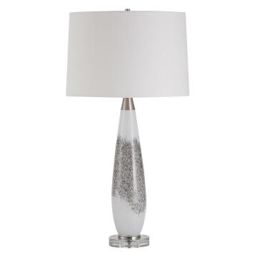 Quinn White & Silver Table Lamp