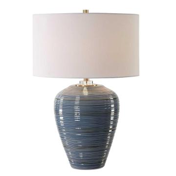 Moher Glossy Blue Table Lamp