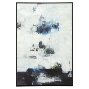 Black And Blue Framed Abstract Art