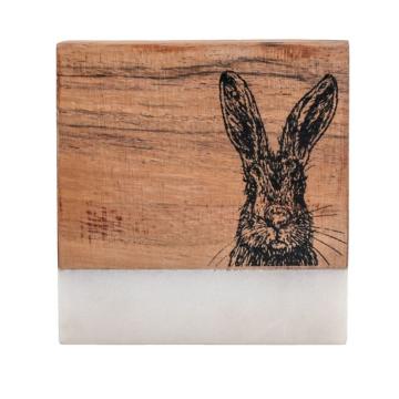 Hare Coasters White Marble (Set of 4) 