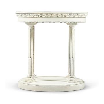 Rotor Oval End Table in Chalk White