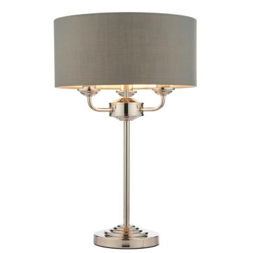Homelea 3-Light Table Lamp Bright Nickel