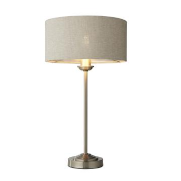 Homelea Table Lamp Chrome & Natural Linen