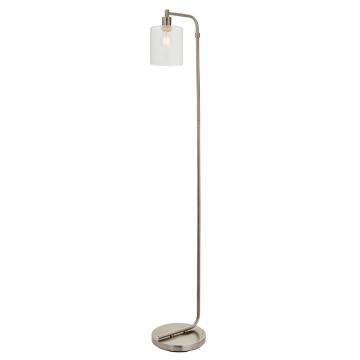 Aleixo Modern Industrial Floor Lamp - Brushed Nickel