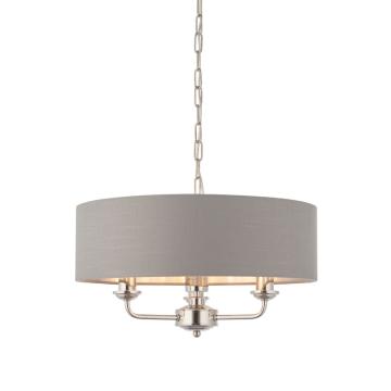 Homelea Medium Pendant Light Nickel and Charcoal