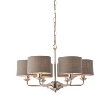 Homelea Large Pendant Light Nickel and Charcoal