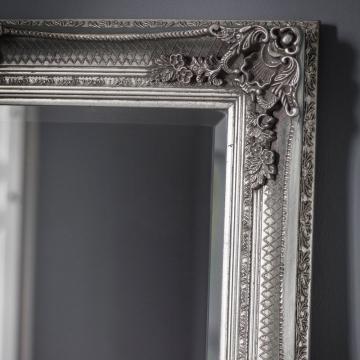 Baines Large Baroque Floor Mirror - Silver