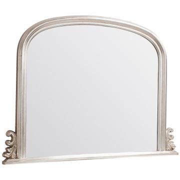 Chapel Arched Overmantle Mirror - Silver