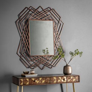 Withers Copper Geometric Mirror