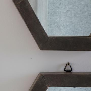 Oakey Faux Concrete Hexagon Mirror Set