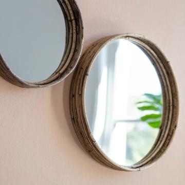 Summerton Set of 3 Round Wall Mirrors - Natural